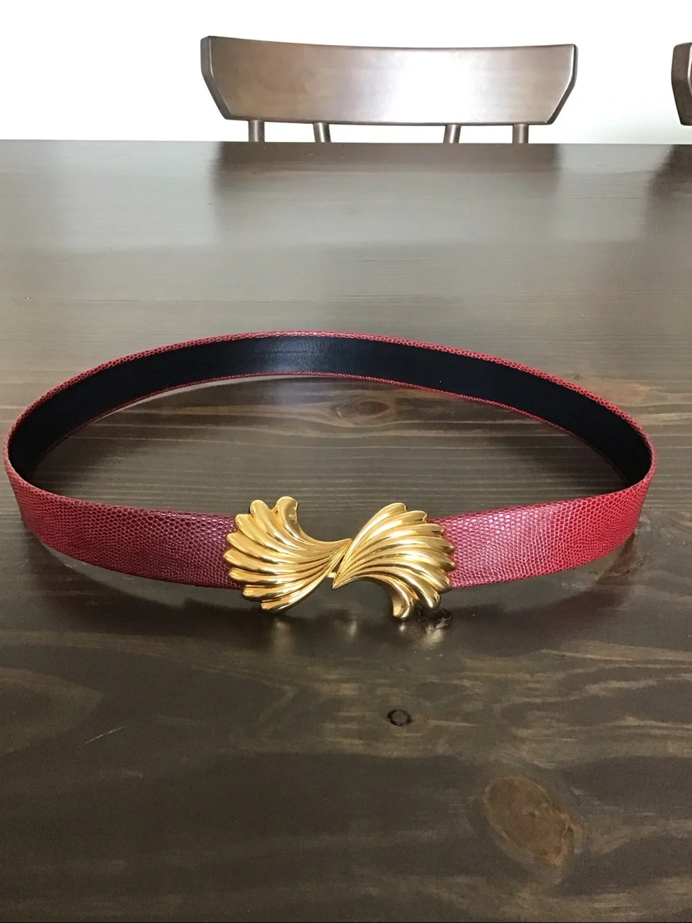 Red Snake Skin look belt.
